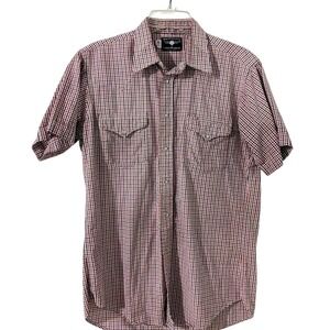 Flying R‎ Ranchwear Red Plaid Western Rodeo Cowboy Short Sleeve Shirt Medium